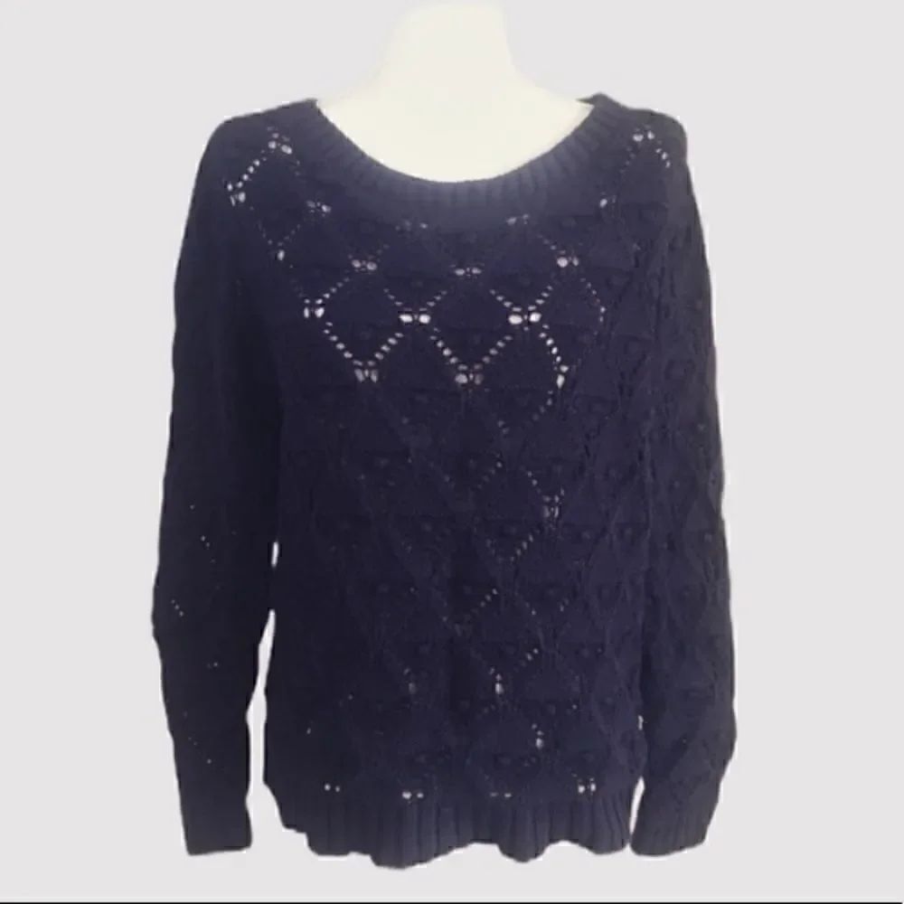 Tommy Hilfiger Open Knit Blue Sweater